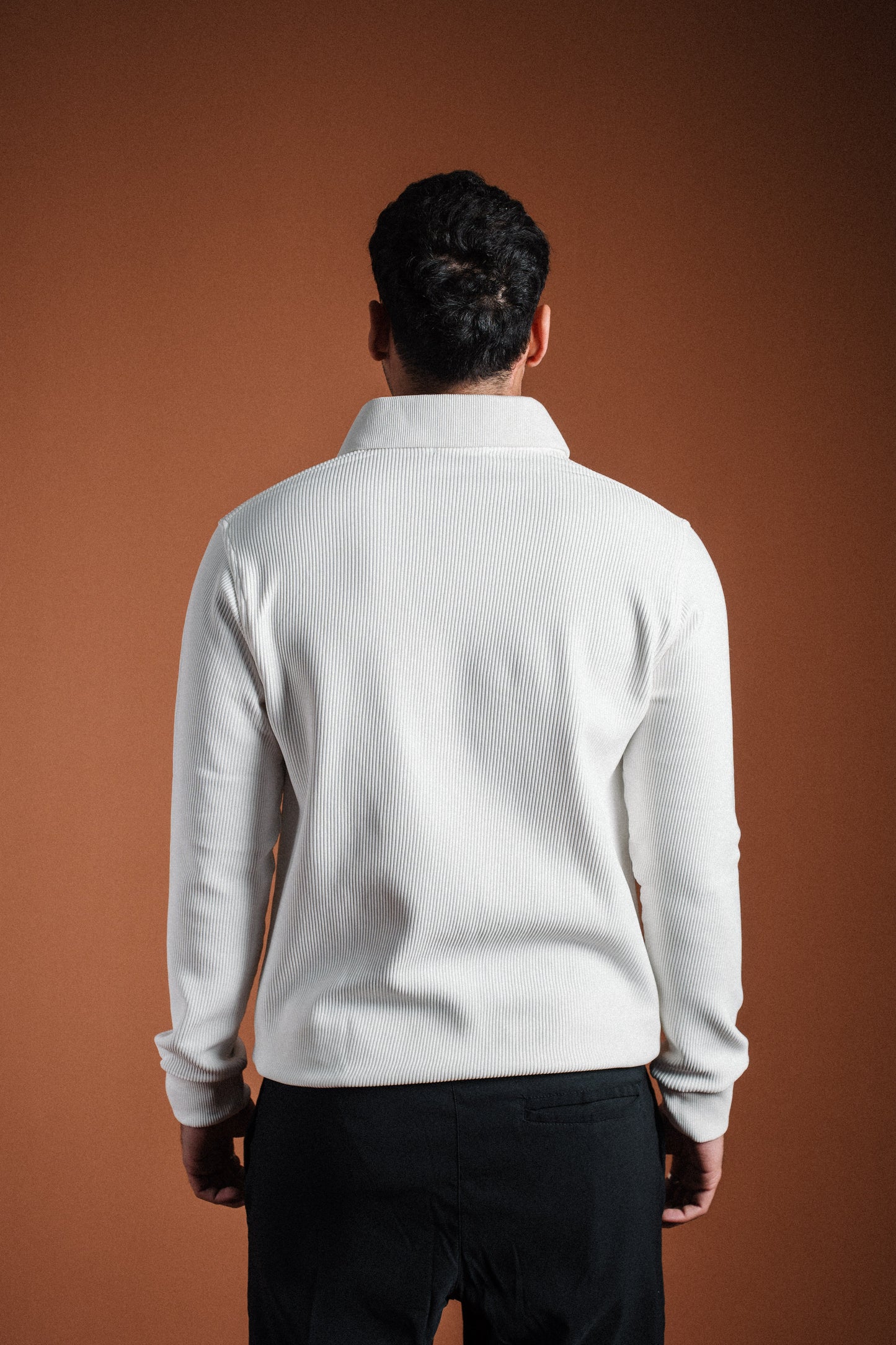 White Long Sleeve Polo