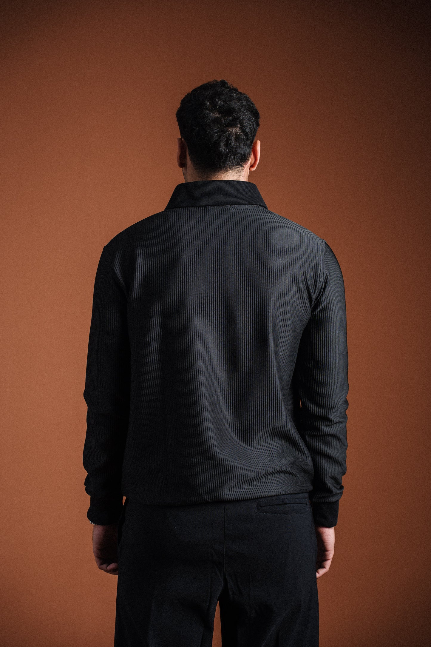 Black Long Sleeve Polo